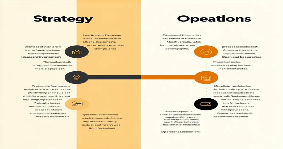 Two-column diagram showing content strategy concepts on the left and operations workflow on the right
